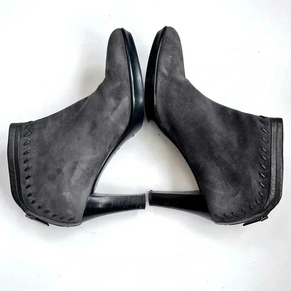 Aquatalia By Marvin K Vera Gomma Gray Suede Minimalist Ankle Women’s Boots Sz 9 - Picture 5 of 11